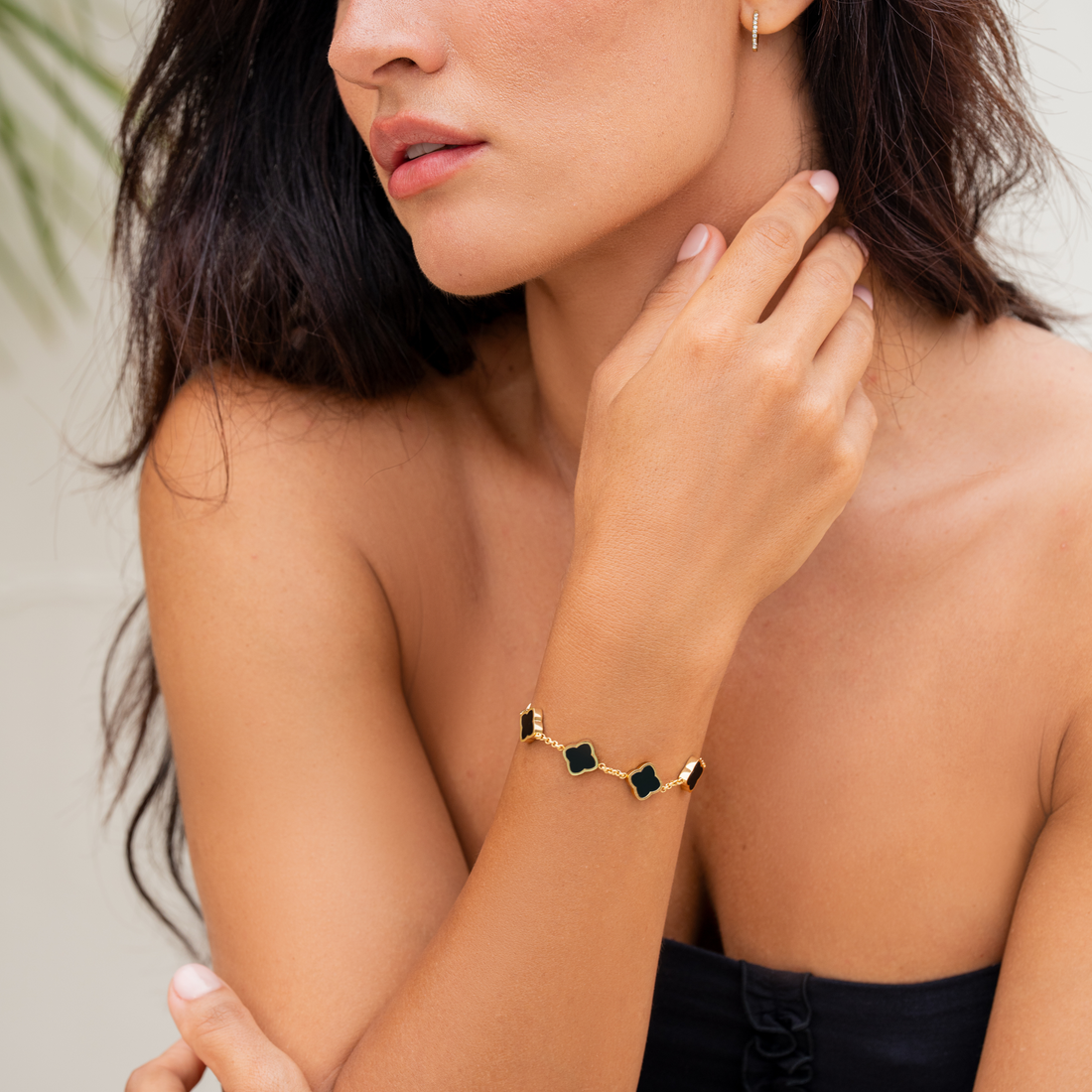 Celine Clover Bracelet - White