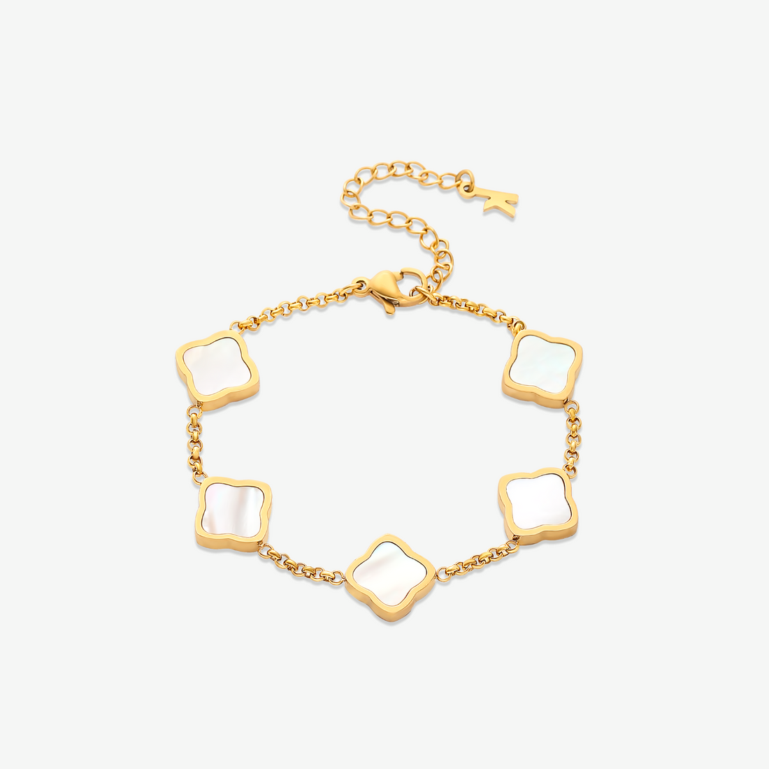 Celine Clover Bracelet - White-Gold