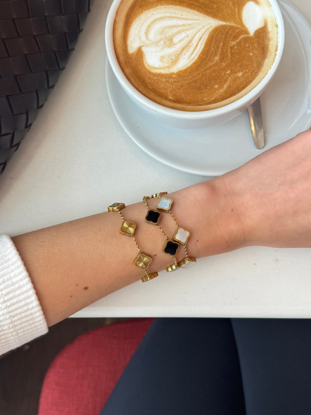 Celine Clover Bracelet - White-Gold